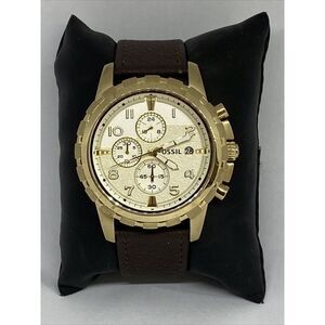Fossil FS4867 Men's Gold Stainless Steel Analog Dial Quartz Genuine Watch GE604